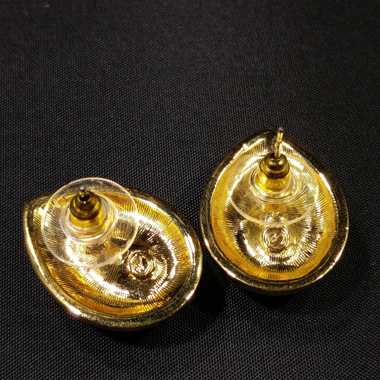 Vintage Swarovski Pink Teardrop Crystal Earrings 1990s Gold Swan Logo Signed