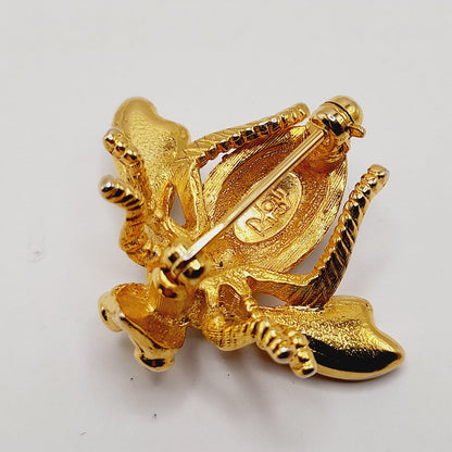 Vintage 1990s Joan Rivers Bee Brooch – Clear Pave Rhinestones, Green Eyes – 1 1/4 Inch Collectible Pin