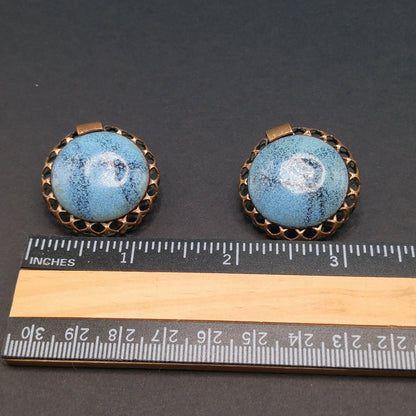 Vintage Matisse Enamel Copper Earrings 1950s 1960s Mid-Century Modern Signed