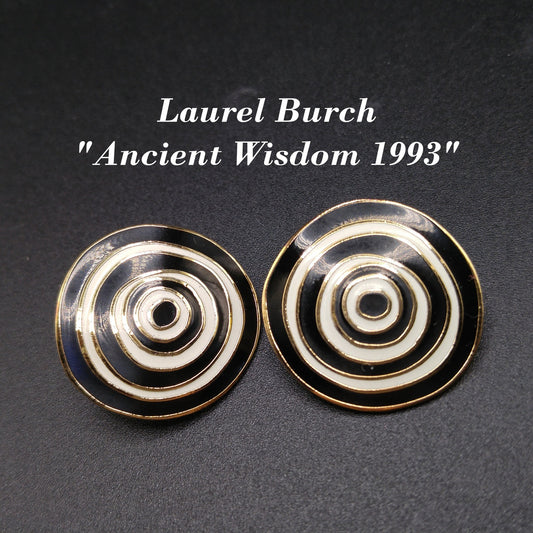 Vintage Laurel Burch "Ancient Wisdom 1993" Earrings, Gold Plated