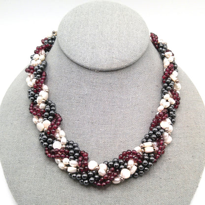 Jackie Kennedy Replica Necklace – Camrose & Kross JBK Garnet Pearl Hematite, 1990s
