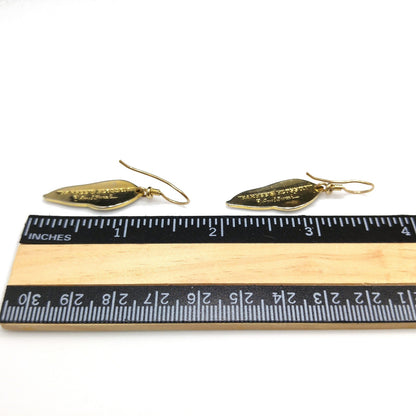Laurel Burch "Barbee's Blossom" Earrings, Green & Dusty Pink, Gold Plated, 1980s