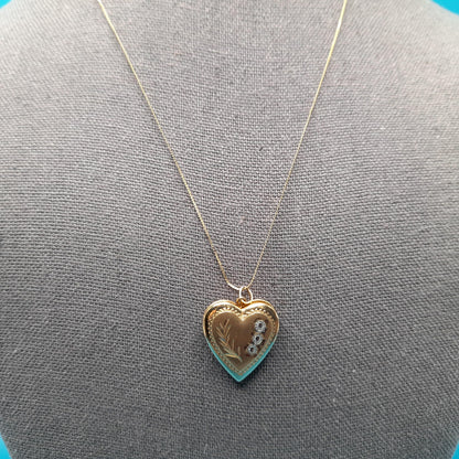 Vintage 14K Gold Filled Locket Chain Necklace, Photo Locket, 1950s Jewelry