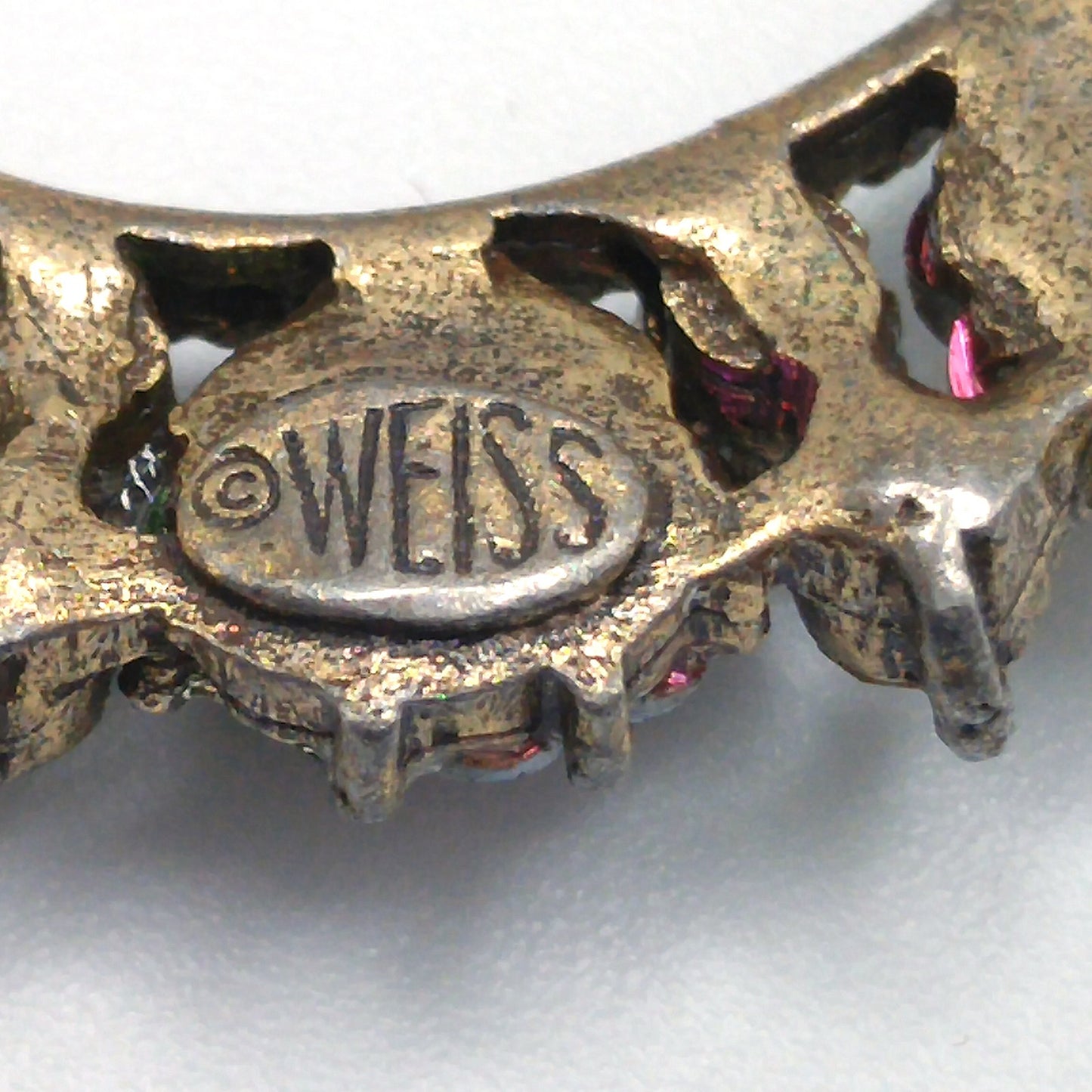 Weiss Margarita Rhinestone Wreath Brooch and Earrings Set – 1950s Vintage Jewelry