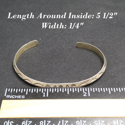Erick Begay Sterling Silver Cuff Bracelet, Hand Crafted, Vintage Jewelry