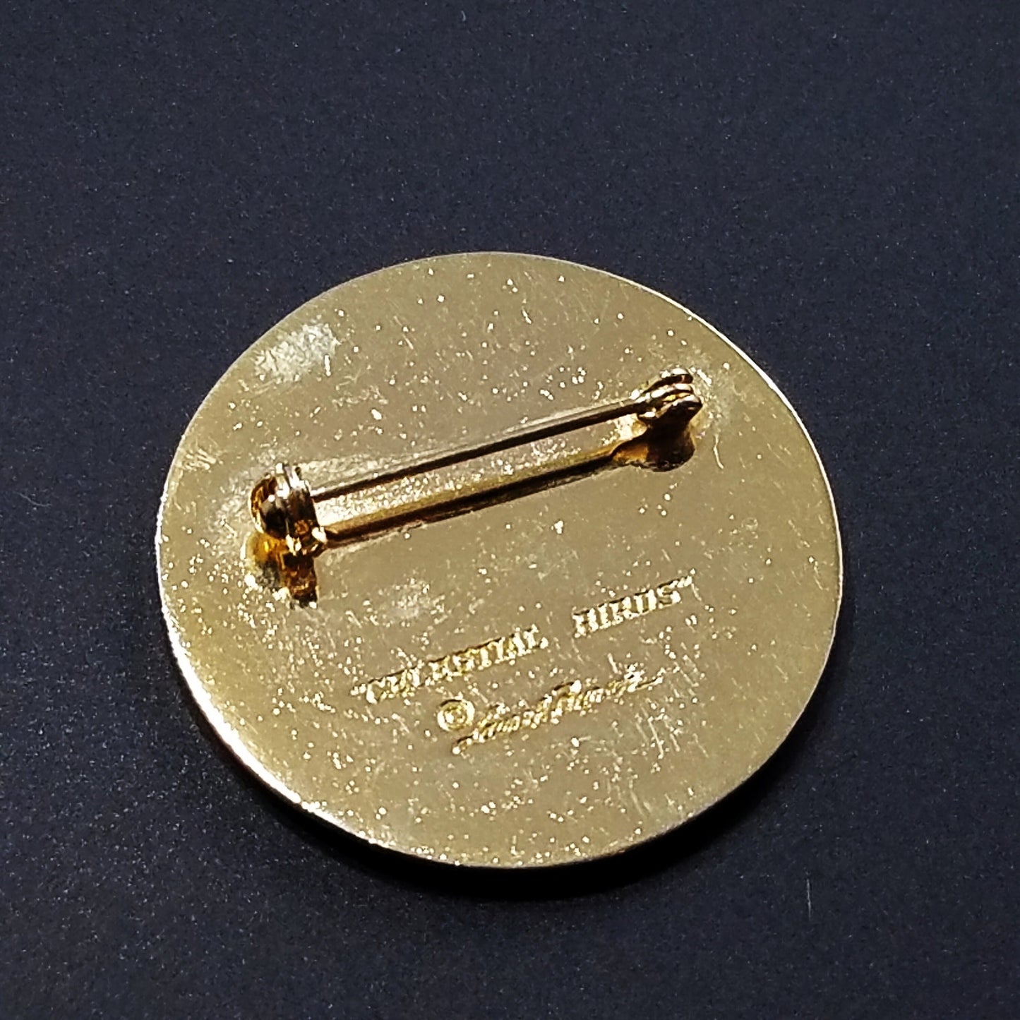 Vintage Laurel Burch Celestial Birds Brooch, Gold Plated Cloisonne, 1980s