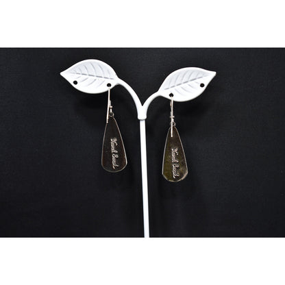 Laurel Burch Beige & Silver Tone Earrings, Gold Plated, 1980s Vintage Jewelry