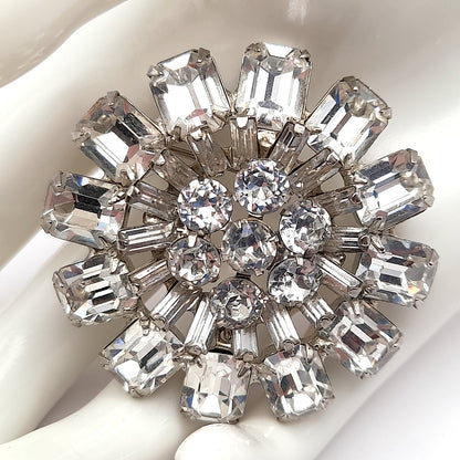 Vintage WEISS Clear Crystal Rhinestone Wedding Brooch
