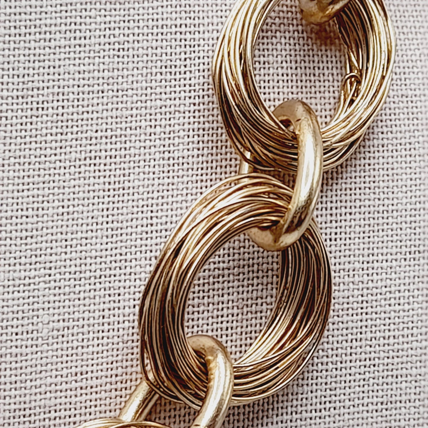 Vintage SIGRID OLSEN Wire Wrapped 19 Inch Wide Gold Tone Necklace