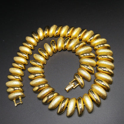 Vintage Smooth Textured Choker Necklace, Gold Plated, 1980s Vintage Jewelry