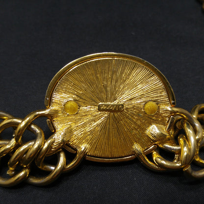 Vintage Monet Necklace, Faux Stone Lucite Pendant, 22K Gold Plated, 18" Length, 1980s Vintage Jewelry