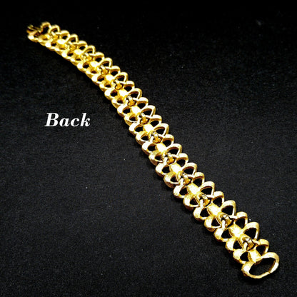 Crown Trifari Clear Rhinestone Bracelet, Gold Plated, 1960s Vintage Jewelry