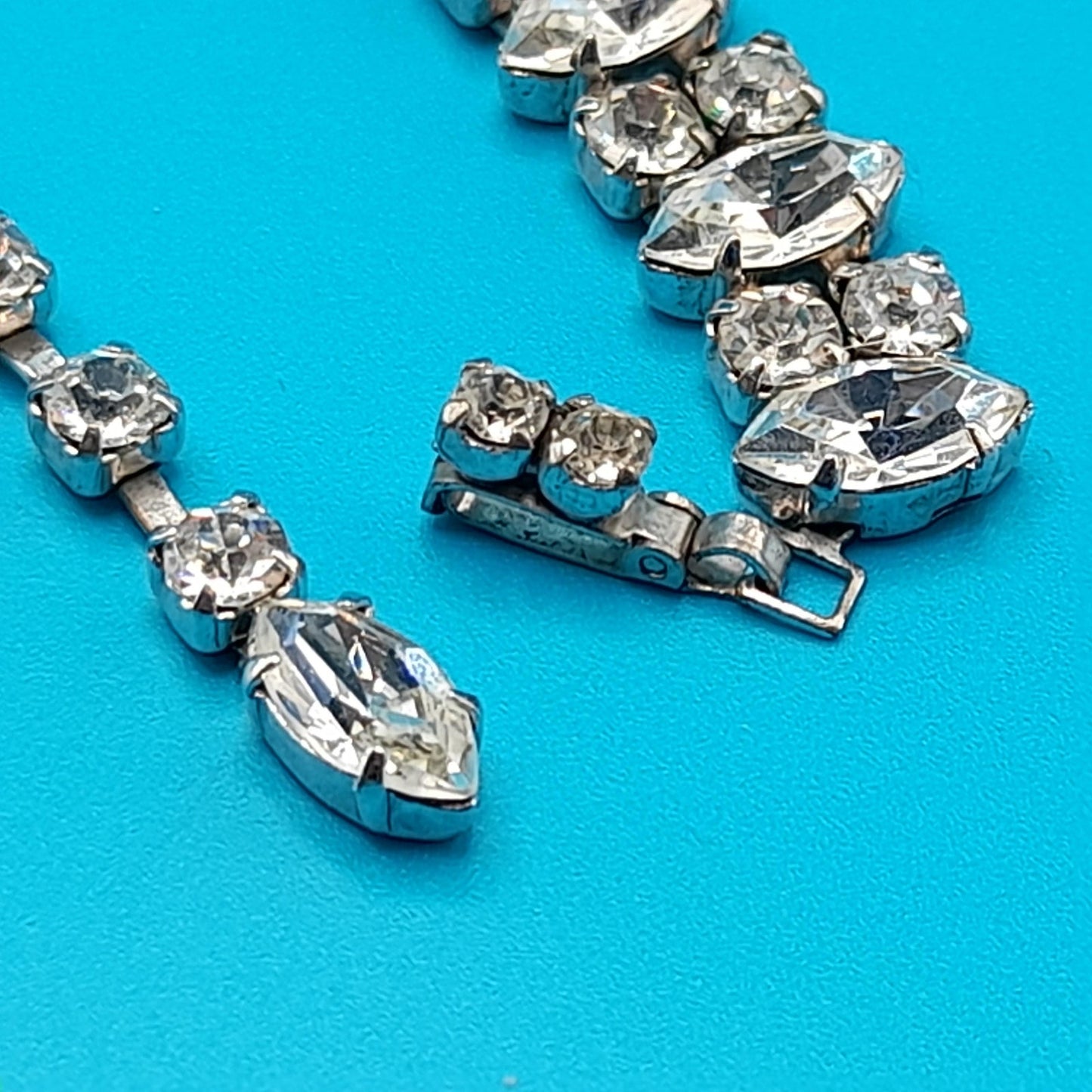 Weiss 1950s Clear Rhinestone Choker Necklace – Marquise & Chaton Cut Stones