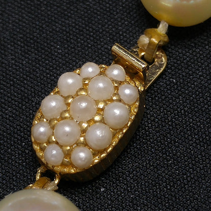 Ciner Hand Knotted Japanese Faux Pearl Necklace, Seed Pearl Clasp, 1960s Vintage Jewelry