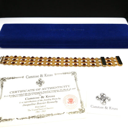 Jackie Kennedy JBK Bracelet by Camrose & Kross, Topaz Rhinestone, COA