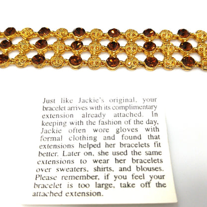 Jackie Kennedy JBK Bracelet by Camrose & Kross, Topaz Rhinestone, COA