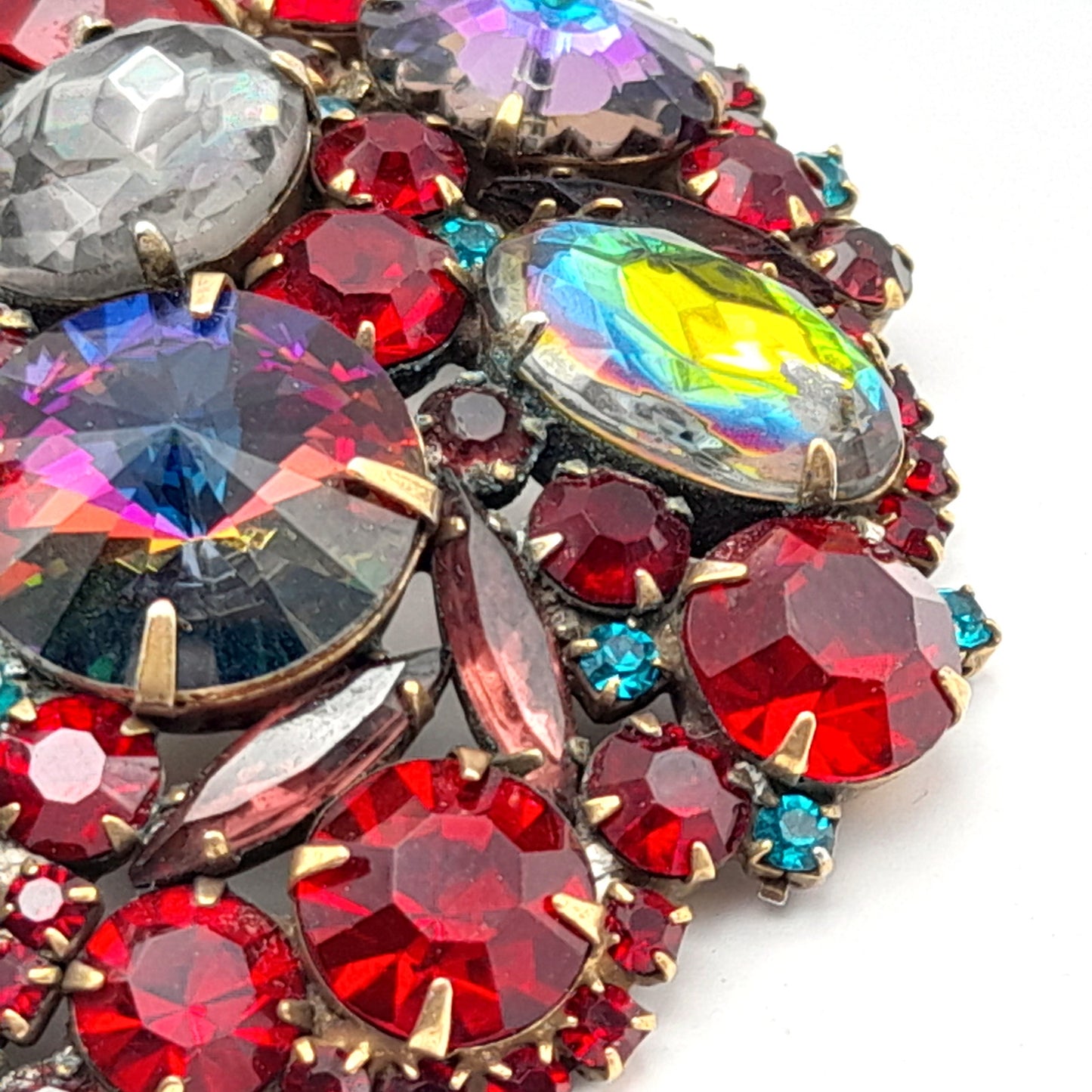 Vintage Red Rhinestone Margarita Brooch - Statement Piece