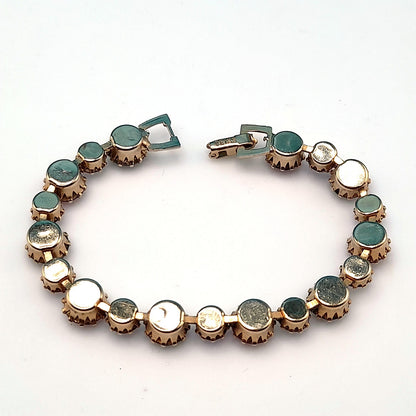 Vintage Weiss Hot Pink Purple Bracelet, Aurora Borealis Rhinestones, 1960s Vintage Jewelry