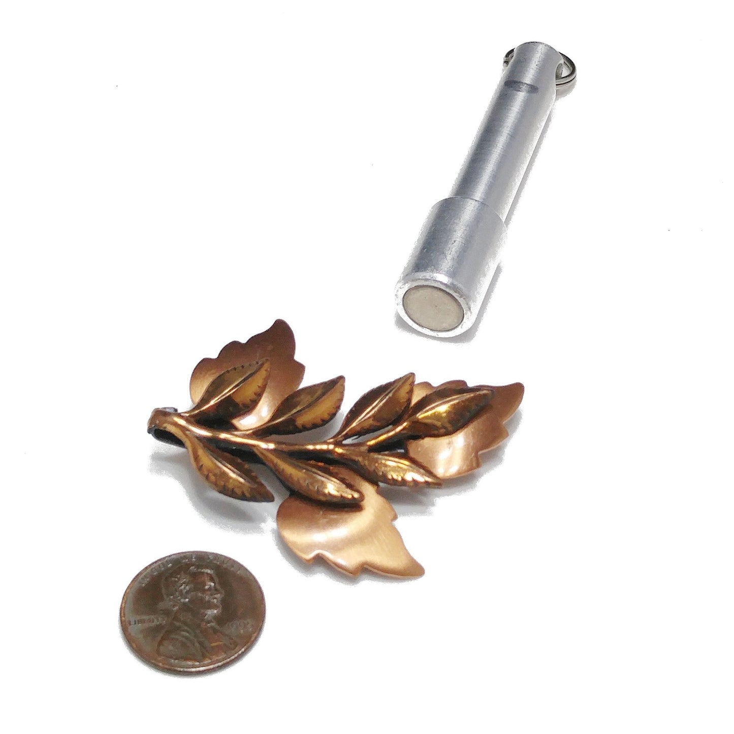 Renoir "Multi Leaves" Gilded Copper Brooch, 1960s Vintage Jewelry