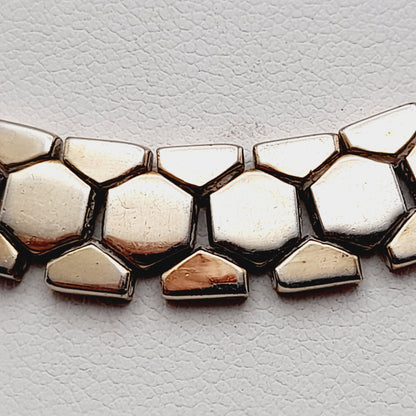 Vintage 1940s Crown Trifari Alfred Philippe Honeycomb 14 Inch Choker Necklace