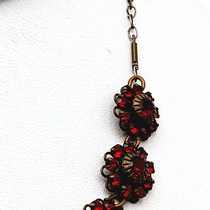 Vintage Liz Palacios Red Floral Necklace – Vintage-Inspired Sparkle from San Francisco