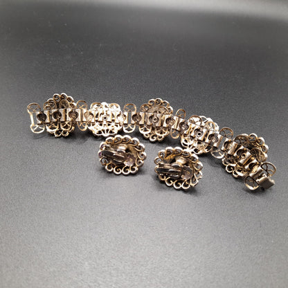 Vintage Glitter Lucite Bracelet Earrings Set, Book Chain, 1950s Vintage Jewelry