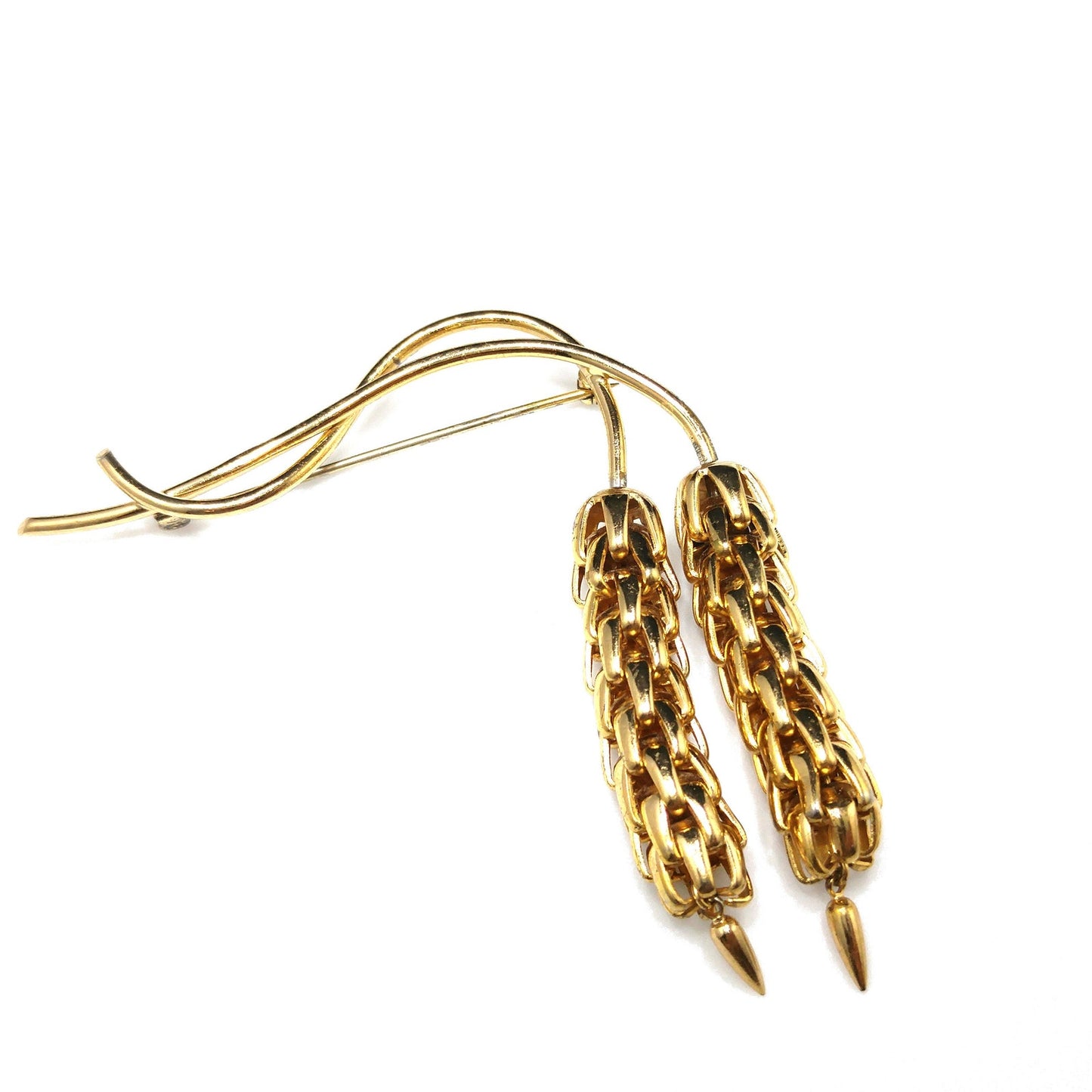 Napier "Wheat Chain" Brooch, Eugene Bertolli Designer, Book Piece, 1950s Vintage Jewelry