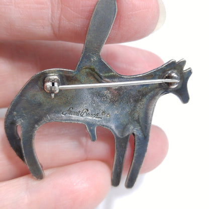 Laurel Burch Brooch, Horse with Man or Woman, 1980s Vintage Jewelry