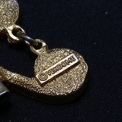 Vintage Vendome Wide Gold Plated Bracelet Swirl Design Hidden Clasp 1950s