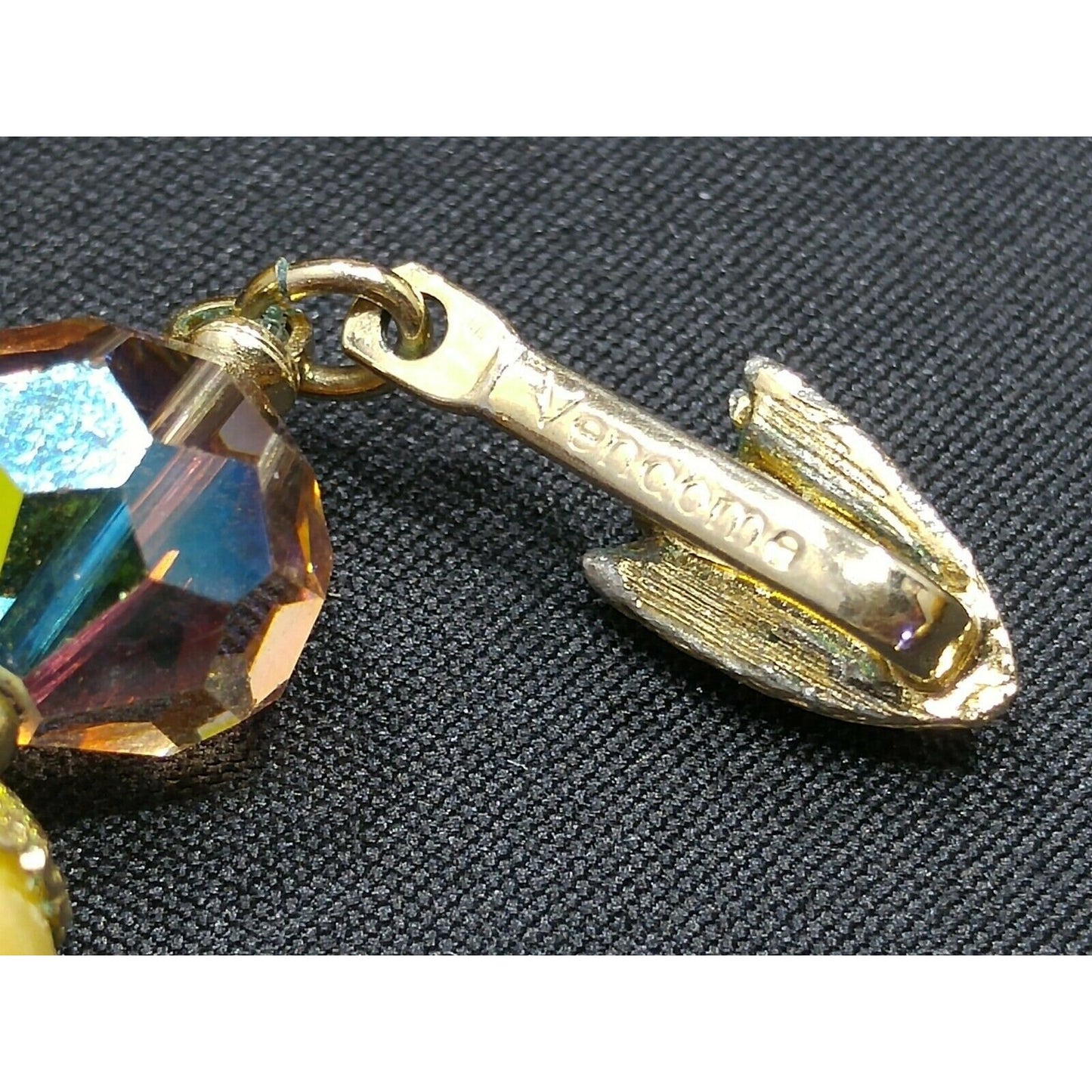 Vintage Vendome Art Bead Necklace Faux Baroque Pearls & AB Crystals 1960s