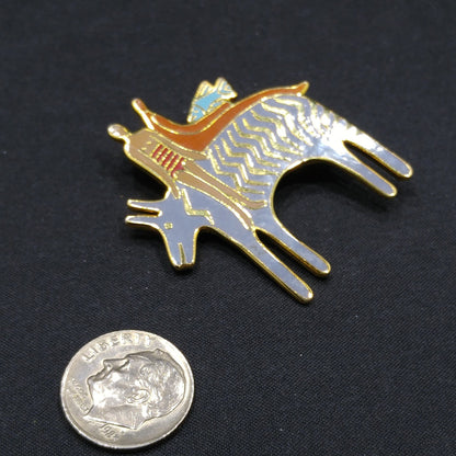 Laurel Burch "Fantasy Friends" Brooch, Cloisonne Enamel, 1980s Vintage Jewelry