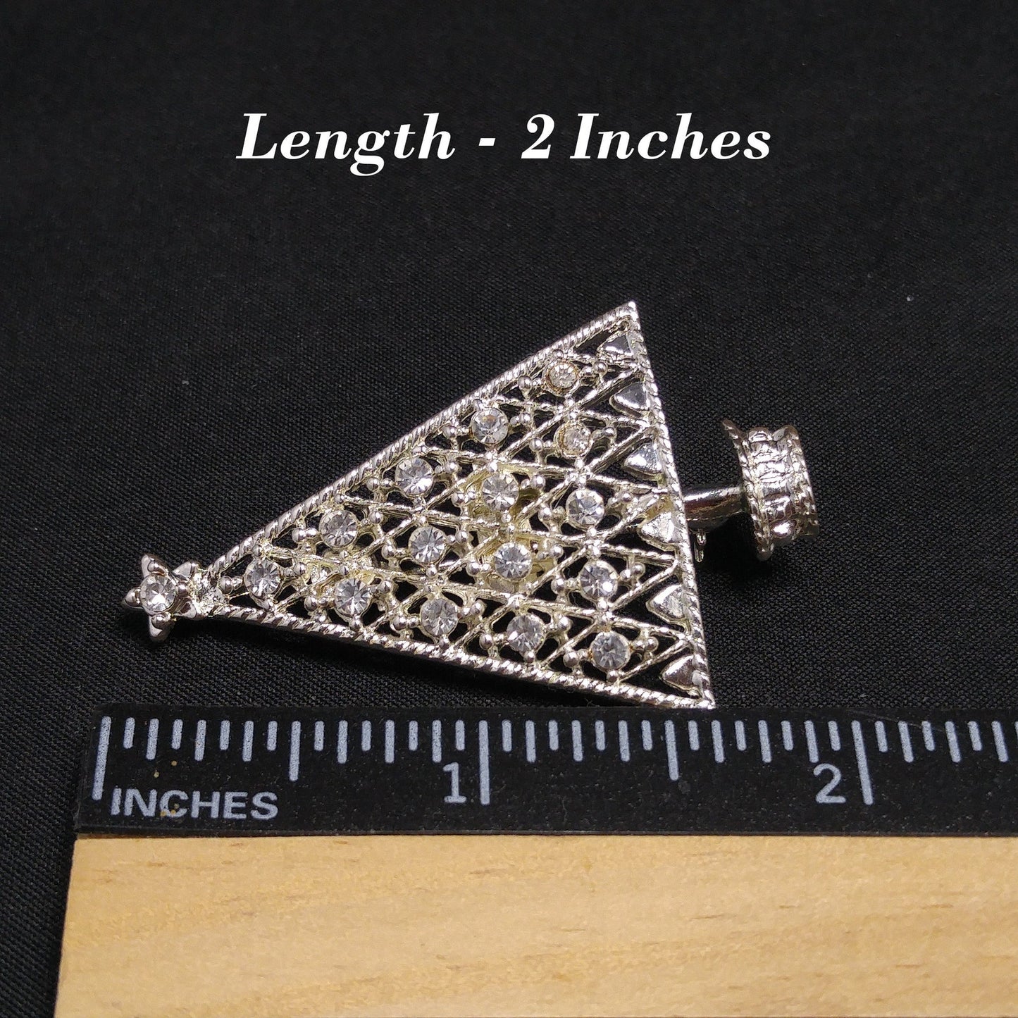 Eisenberg Ice Christmas Tree Brooch, Silver Tone, Clear Rhinestones