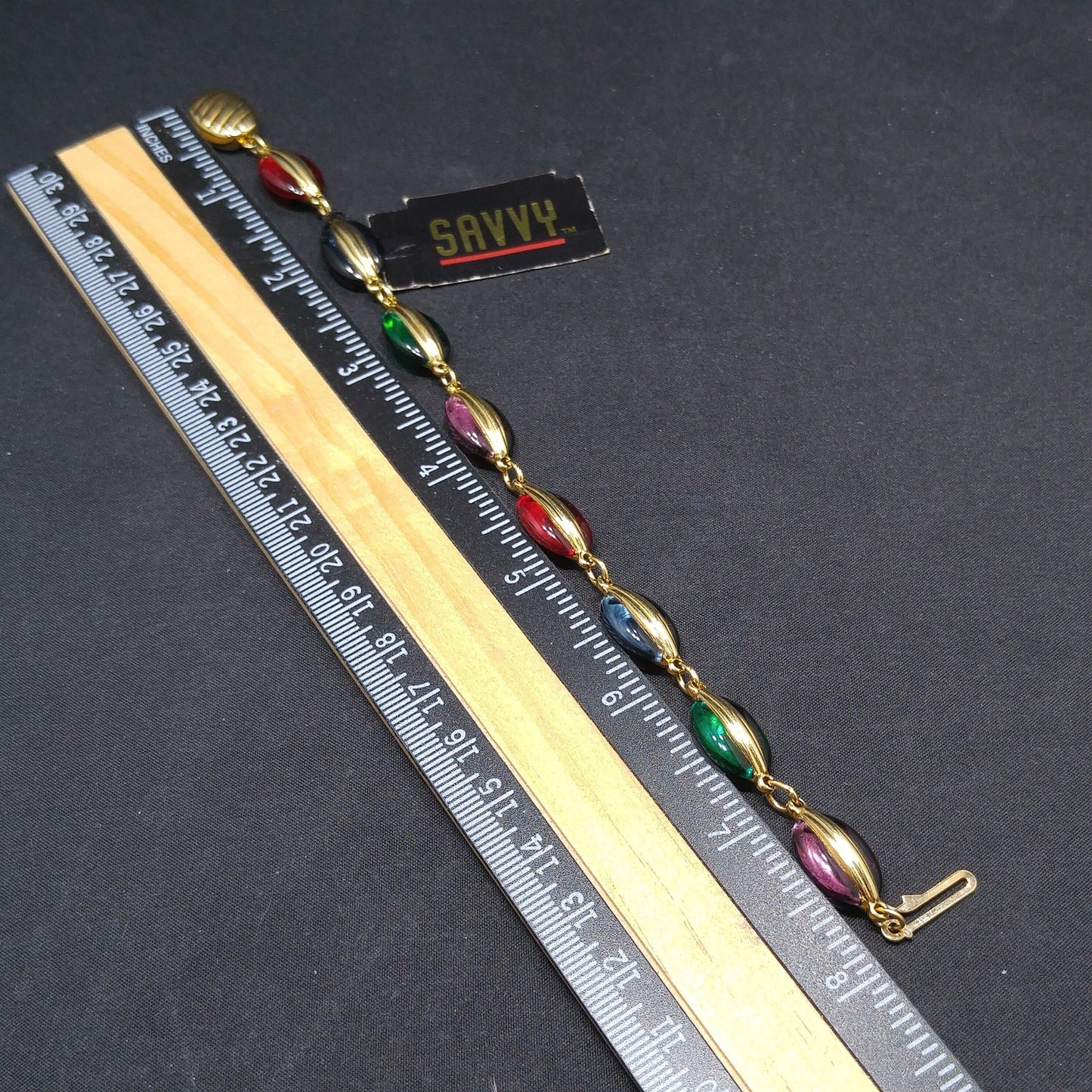 Swarovski Bracelet Multicolored Crystals, Gold Plated, Swan Logo