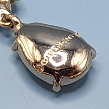 Vintage Givenchy Necklace & Earrings Set – Gold Tone Crystal Teardrop Jewelry