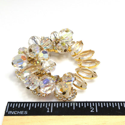 Vintage Juliana Clear Beaded Brooch, D & E Reference #7518, Gold Plated, 1960s