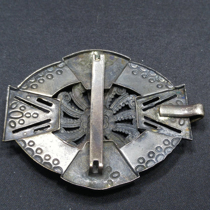 Vintage Enamel Ladies Belt Buckle, Enamel on Brass, 1930s Vintage Accessory