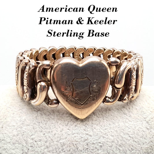 Vintage American Queen Expansion Bracelet, Pitman & Keeler, Sterling Base