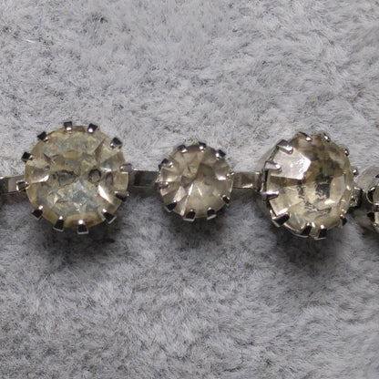 Vintage Weiss Wedding Bridal Bracelet, Clear Rhinestones, Rhodium Plate, 1950s