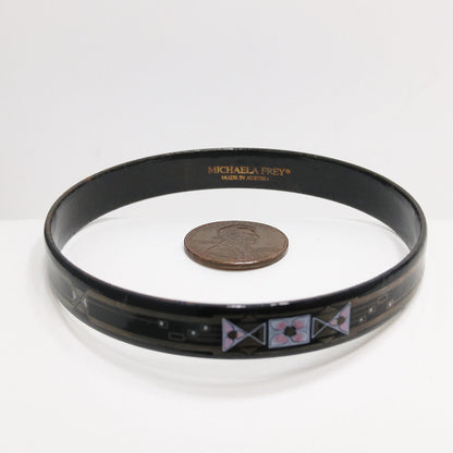 Michaela Frey Austrian Enamel Bangle Bracelet, Made in Austria, 1970s Vintage