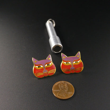 Laurel Burch "Siamese Cats" Post Earrings, 1980s Vintage Jewelry