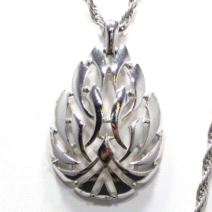 Crown Trifari Pendant Long Necklace, Layered Look, 1960s Vintage Jewelry