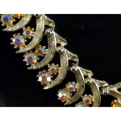 ART Arthur Pepper Rhinestone Necklace, Aurora Borealis, 1950s Vintage Jewelry
