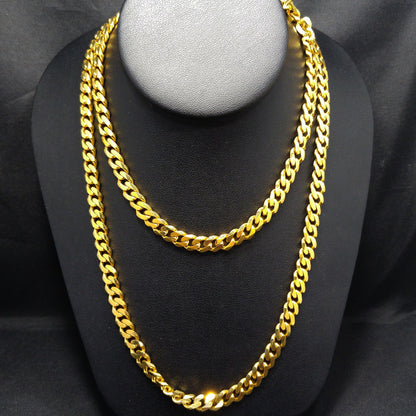 Monet Cuban or Curb Chain 36" Necklace, Gold Plated, 1980s Vintage Jewelry