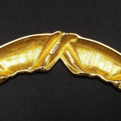 Monet Rhinestone Necklace, Gold Plated Snake Chain, 1960s Vintage Jewelry