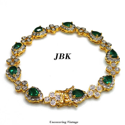 JBK Jackie Kennedy Bracelet – Camrose & Kross Faux Emerald & Rhinestone Replica