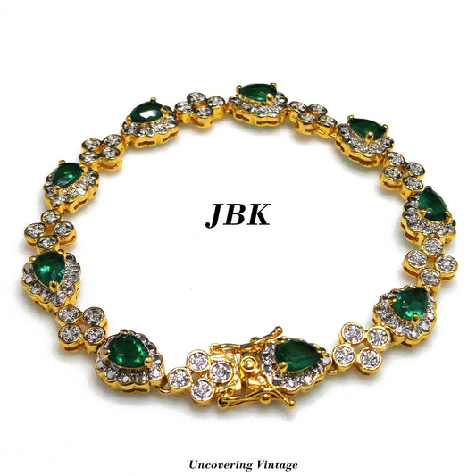 JBK Jackie Kennedy Bracelet – Camrose & Kross Faux Emerald & Rhinestone Replica