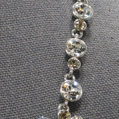 Givenchy Smoky Rhinestone Choker Necklace – 1990s Vintage Jewelry, Rhodium Plated Adjustable Length 16–19 Inches