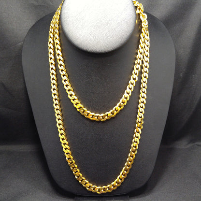 Monet Cuban or Curb Chain 36" Necklace, Gold Plated, 1980s Vintage Jewelry
