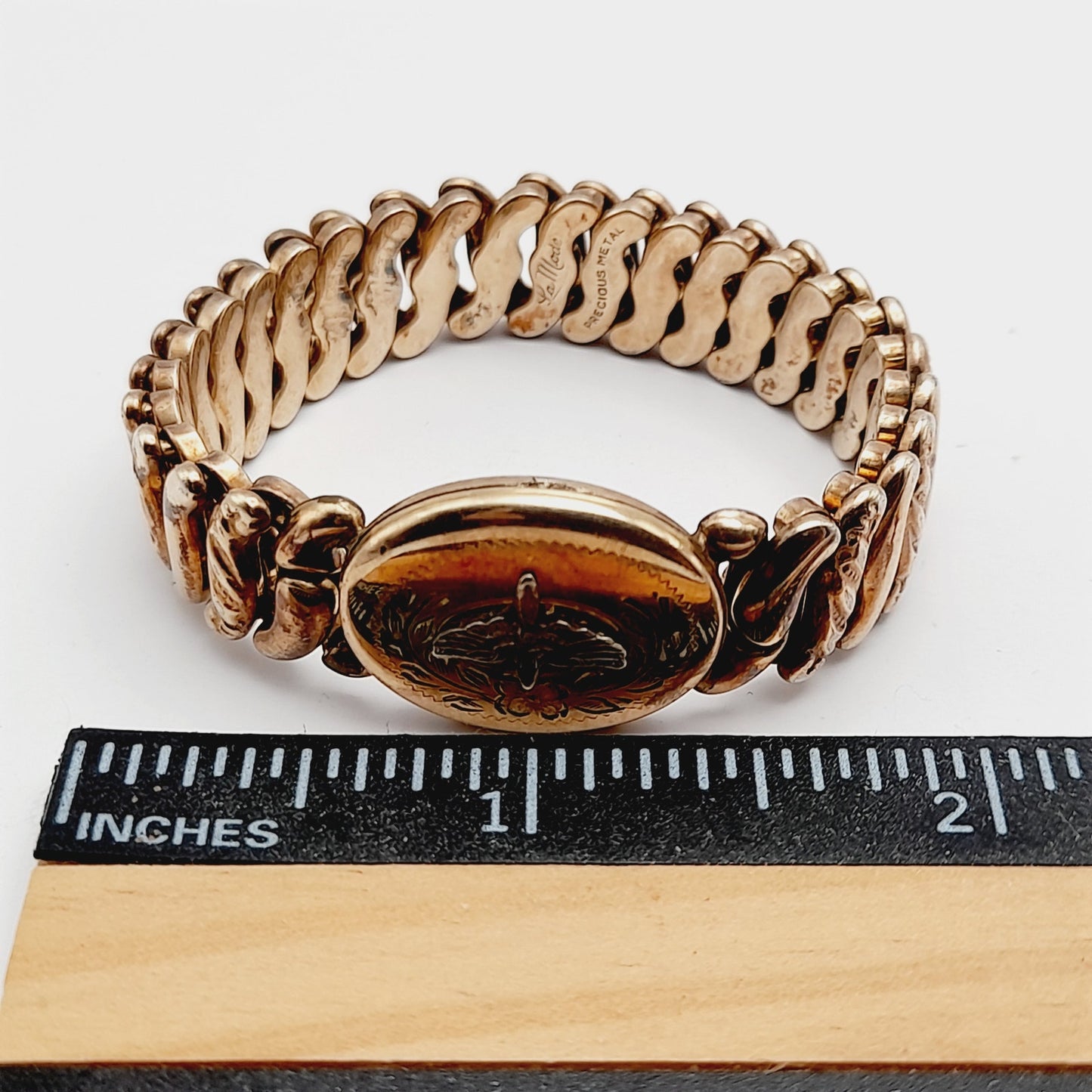 Vintage La Mode Locket Expansion Bracelet, 12K Gold-Filled Sweetheart Jewelry