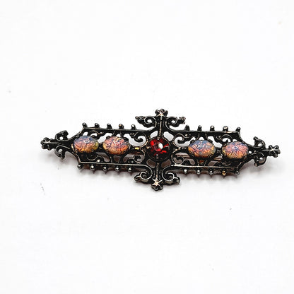 Vintage Sarah Coventry Pin, Victorian Style Brooch, Dragon's Breath Brooch, Sterling Silver Brooch
